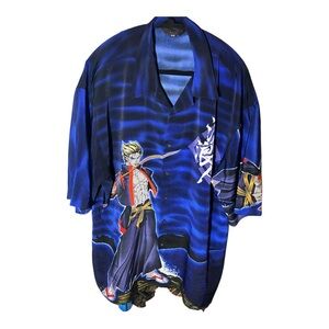 Mecca Y2K men’s XXL short sleeve button down shirt design on front and back